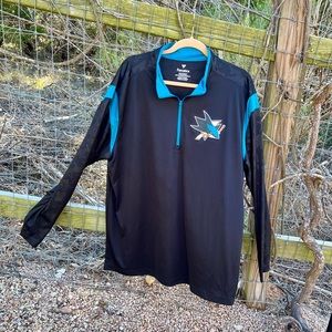San Jose Sharks Fanatics Quarter-Zip Jacket - Black 2XL